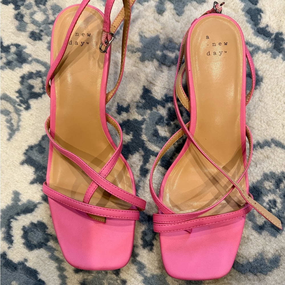 A New Day Vibrant Pink Strappy Sandals